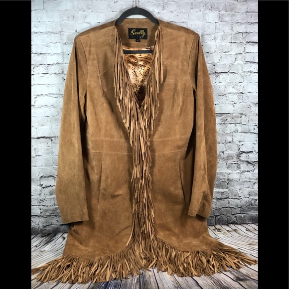 Scully Jackets & Blazers - SCULLY western style boar suede fringe coat sz L